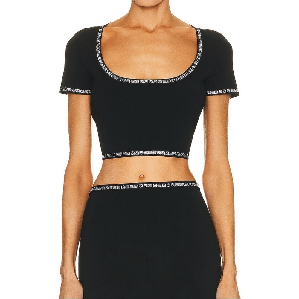 Alexander Wang AUTHENTIC cropped top w/ logo crystal embellishment.  BRAND NEW❗️